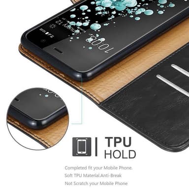 HTC U PLAY lommebokdeksel etui (svart)