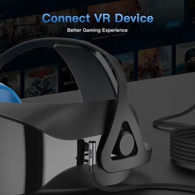 NÖRDIC VR Link-kabel 5m USB3.2 Gen1 USB-C til C 5Gbps 3A hurtiglading Quest 2 Super Speed ​​​​USB Link-kabel Svart