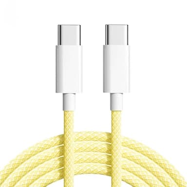 NÖRDIC 1m USB 2.0 USB-C til C-kabel for iPhone 15/15 Pro/15 Plus/15 Pro Max 3A 480Mbps 60W gul
