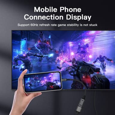 NÖRDIC 50 cm USBC til DP 1.4-kabel 8K30Hz 4K120Hz 32.4Gbps