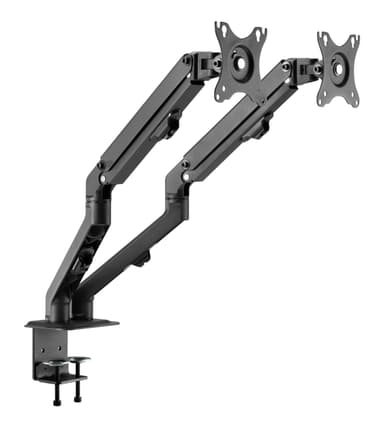 NÖRDIC Monitorarm bordfeste for to skjermer, 17""-27"", aluminium og stål, svart, skjermfeste