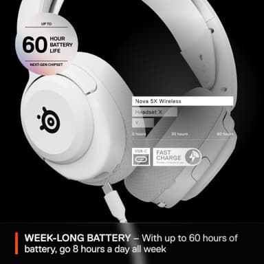 SteelSeries Arctis Nova 5 gaming headset (Xbox, hvit)