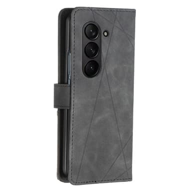 BINFEN COLOR til Samsung Galaxy Z Fold6 5G PU lærveske med geometrisk mønster - svart