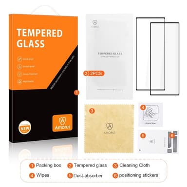 AMORUS til Samsung Galaxy Z Fold6 Skjermbeskytter i Herdet Glass 2-Pakke