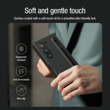 NILLKIN Flex Pure Folddeksel til Samsung Galaxy Z Fold6 5G Silikon+PC-telefonveske med styluspenn - svart