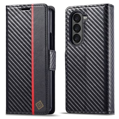 LC.IMEEKE til Samsung Galaxy Z Fold6 5G-deksel med karbonfiberstruktur og magnetisk lukking