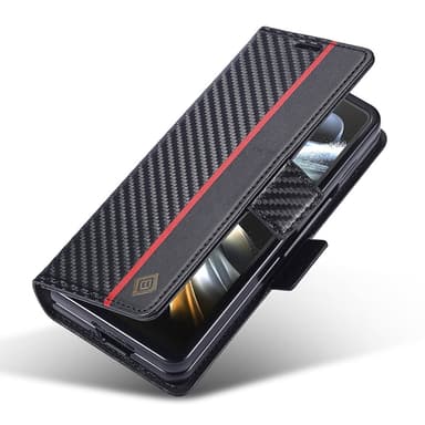 LC.IMEEKE til Samsung Galaxy Z Fold6 5G-deksel med karbonfiberstruktur og magnetisk lukking