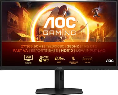 AOC C27G4ZXU 27" 280Hz buet gaming-skjerm