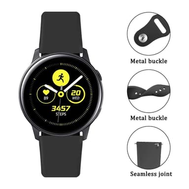 Silikonklokkerem for Samsung Galaxy Watch Active Sort 22 mm