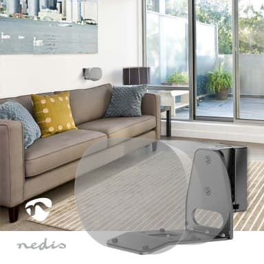 Nedis Speaker Mount | Kompatibel med: Sonos® Era300 | Vegg | 5 kg | Tilt / Vribar | Tiltbar | Roterbar | ABS / Metall | Sort