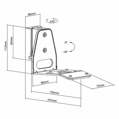 Nedis Speaker Mount | Kompatibel med: Sonos® Era300 | Vegg | 5 kg | Tilt / Vribar | Tiltbar | Roterbar | ABS / Metall | Hvit