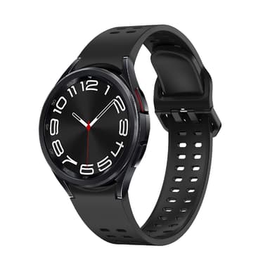 Universell silikon klokkerem med dobbel spenne kompatibel med Samsung Galaxy Watch Sort