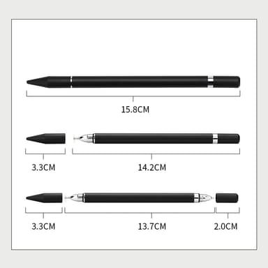 Stylus-penn med skrivefunksjon svart