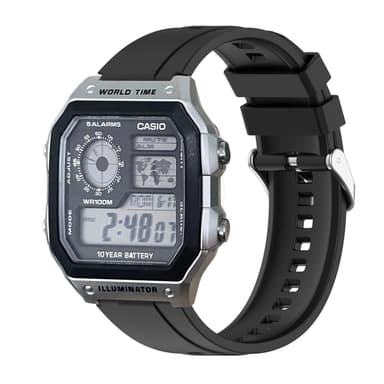 Klokkereim for CASIO W-218H AE-1200/1300 Sort