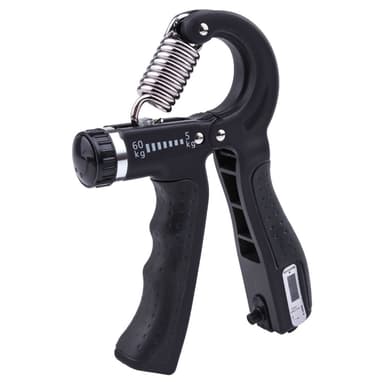 Håndgrepstrener med justerbar motstand 5-60 kg, 2-pakning Sort