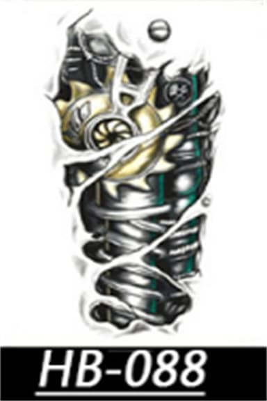 Store midlertidige tatoveringer 14 stk Flerfarget M