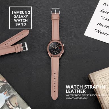 Klokkereim i ekte skinn til Samsung Galaxy Watch 3 Rosa
