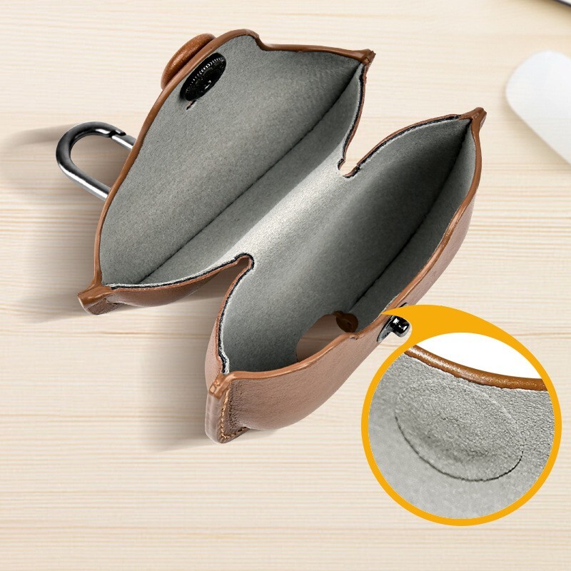 PU beskyttelsesdeksel antiripe med krok for AirPods. Sort Airpods 3