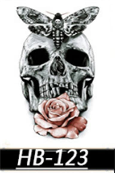 Store midlertidige tatoveringer 14 stk Flerfarget M