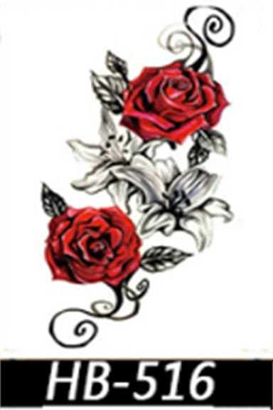 Store midlertidige tatoveringer 14 stk Flerfarget M