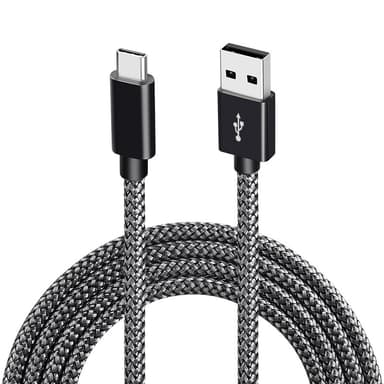 USB 2.0 til USB-C-kabel 3A hurtiglading Sort 2 m