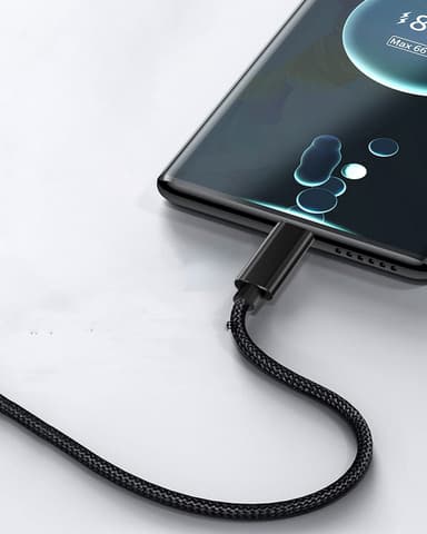 USB 2.0 til USB-C-kabel 3A hurtiglading Sort 2 m