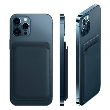 Magnetisk kortholder til iPhone 12/13-serie, sort kunstskinn