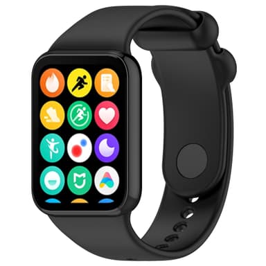 Silikonklokkerem med beskyttende veske for Xiaomi Band 8 Pro Sort