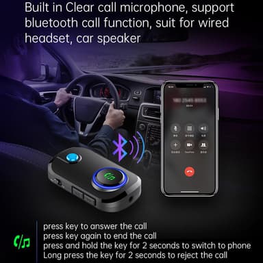 Bluetooth trådløs sender / mottaker, handsfree AUX