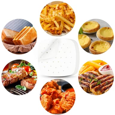 Air Fryer engangs, papirfôr non-stick 200-pak Hvit 20.5 cm