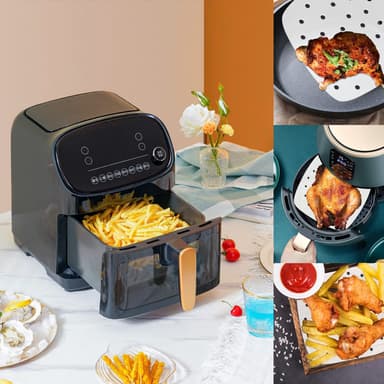 Air Fryer engangs, papirfôr non-stick 200-pak Hvit 20.5 cm