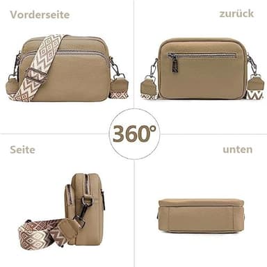Crossbody-veske, skulderveske av kunstskinn Kaki