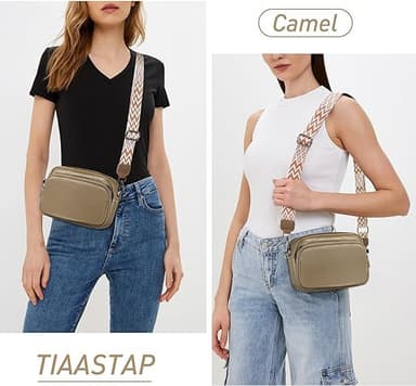 Crossbody-veske, skulderveske av kunstskinn Kaki