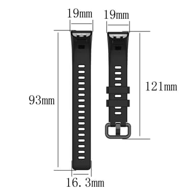 Klokkereim til Huawei Band 3/3 Pro / 4 Pro Svart TPU