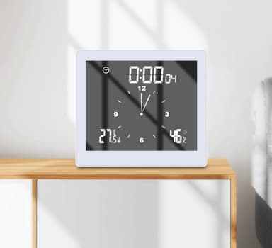 Multifunksjonell digital veggklokke for bad Hvit