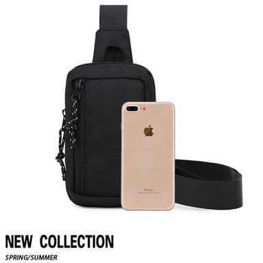 Lett crossbody-taske for menn 12x19x3 cm