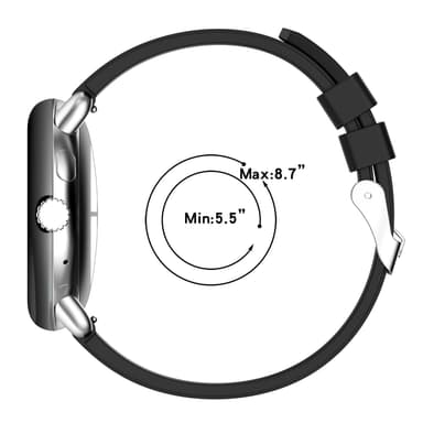 Silikonarmbåndsrem, som er kompatibel med Google Pixel Watch 1/2 Sort