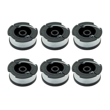 Trådsneller for Black & Decker gresstrimmere, 6 stk. Sort