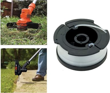 Trådsneller for Black & Decker gresstrimmere, 6 stk. Sort