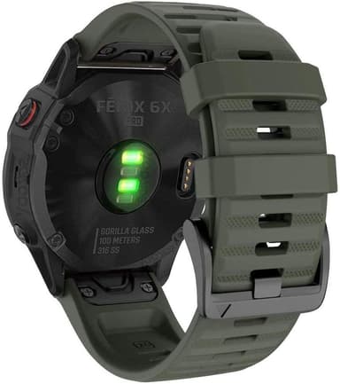 Reim til Garmin Fenix i militærgrønn silikon