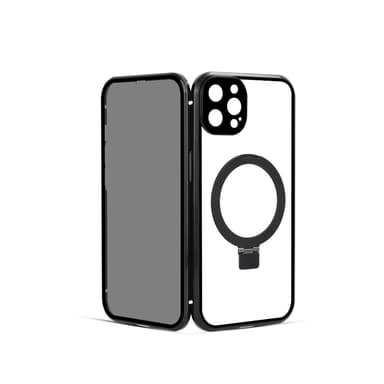 Privacy Magnetic Case med stativ for iPhone Sort iPhone 15 Pro