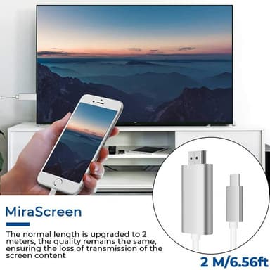 USB-C til HDMI-kabel 4K (2 meter) Hvit
