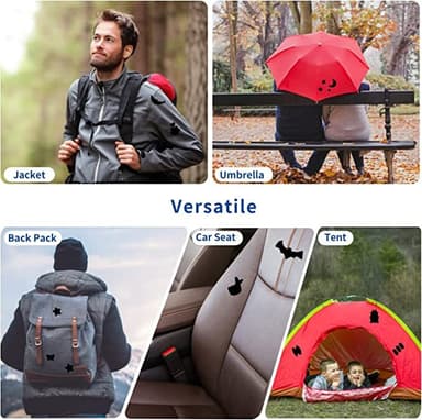 Selvklebende reparasjonslapper for dunjakker/jakker/telt nylon 5 stk. Brun