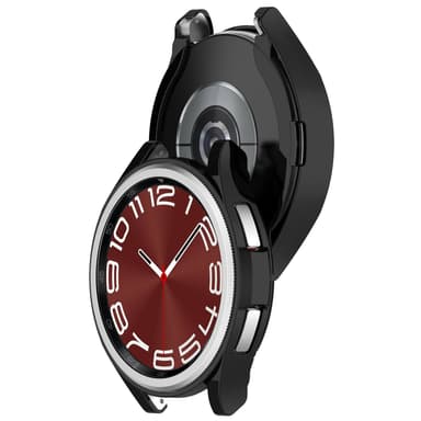TPU Openwork Halv-Deksel Beskyttelsesveske til Samsung Galaxy Watch 6 Classic Sort 43mm/4.5 x 4.5 cm
