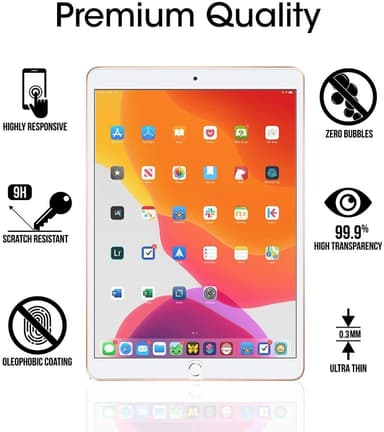 Skjermbeskytter til iPad, 10,2 tommer i herdet glass