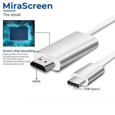 USB-C til HDMI-kabel 4K (2 meter) Hvit