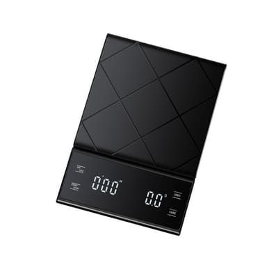 Digital kaffevekt, 5 kg/0,1 g med USB-lading Sort