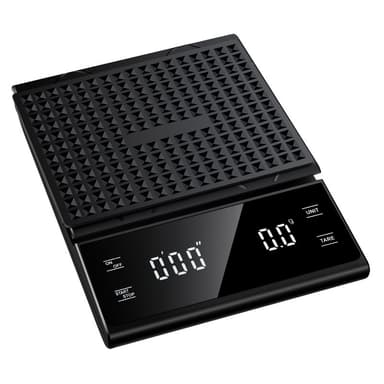 Digital kaffevekt, 5 kg/0,1 g med USB-lading Sort