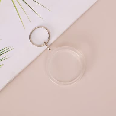 Gjennomsiktig 25-delt sett med nøkkelring med fotoramme med delt ringdrakt Gjennomsiktig 4 x 3,3 cm 1