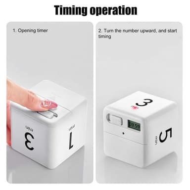 LCD Display Cube Induction Timer med pippåminnelse Hvit